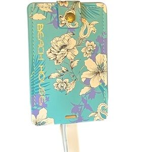 Beach House Floral Travel Card Holder - Blue, White and Gold